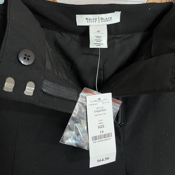 WHBM Women’s Black Signature Collection Wide Leg Crop Pants Sz-10 - Picture 6 of 9